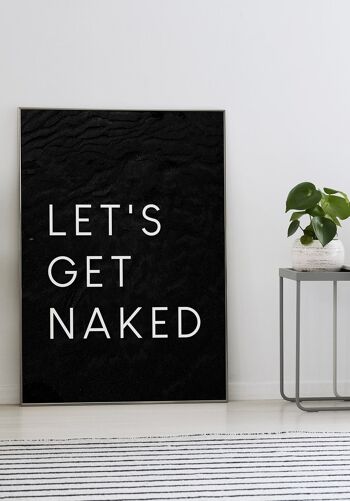 Affiche Let's get naked typographie sur fond sombre - 70 x 100 cm 5