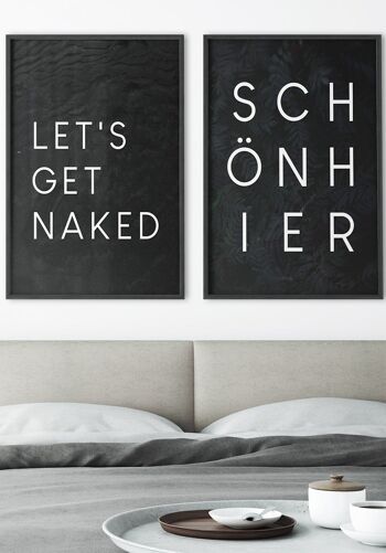 Affiche Let's get naked typographie sur fond sombre - 70 x 100 cm 6