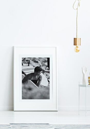 Affiche photographie surfeur noir et blanc - 30 x 40 cm 4