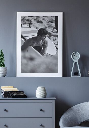 Affiche photographie surfeur noir et blanc - 30 x 40 cm 5