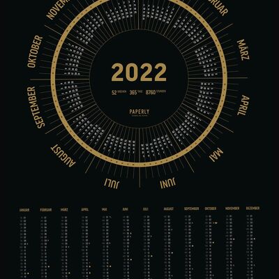 Calendario de diseño elegante 2022 - 40 x 50 cm