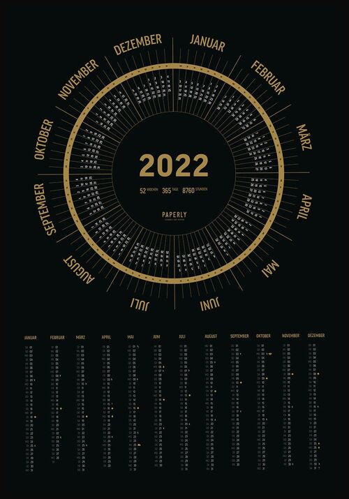 Stylischer Design Kalender 2022 - 50 x 70 cm
