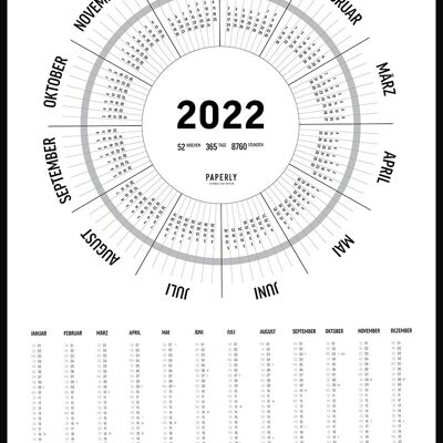 Hermoso calendario de pared 2022 - 50 x 70 cm