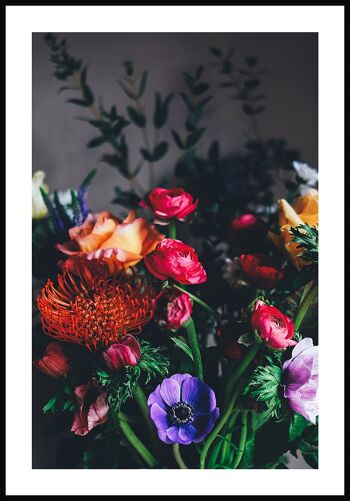 Affiche de photographie de fleurs de bouquet coloré - 21 x 30 cm 1