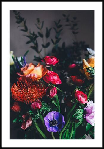 Affiche de photographie de fleurs de bouquet coloré - 30 x 40 cm 1