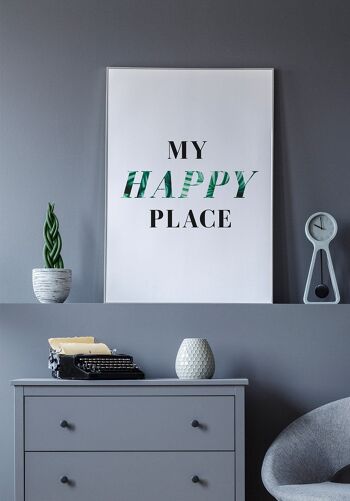 Affiche typographie My happy place avec lettrage noir - 40 x 50 cm 5