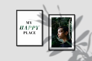 Affiche typographie My happy place avec lettrage noir - 40 x 50 cm 6