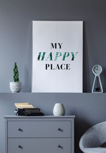 Affiche typographie My happy place avec lettrage noir - 50 x 70 cm 5