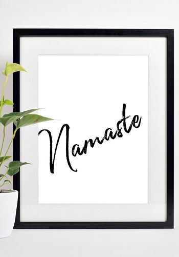 Namasté Typographie Yoga Affiche avec Lettrage Noir - 40 x 50 cm 2