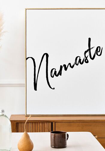 Namasté Typographie Yoga Affiche avec Lettrage Noir - 40 x 50 cm 3
