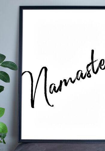 Namasté Typographie Yoga Affiche avec Lettrage Noir - 40 x 50 cm 4
