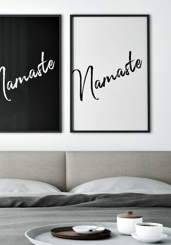 Namasté Typographie Yoga Affiche avec Lettrage Noir - 40 x 50 cm 5