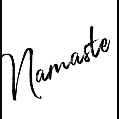 Namasté Typografie Yoga Poster mit schwarzem Schriftzug - 50 x 70 cm