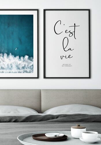 Affiche typographie C'est la vie sur fond blanc - 30 x 40 cm 2