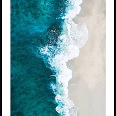 Affiche mer et plage de sable blanc - 21 x 30 cm