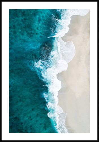Affiche mer et plage de sable blanc - 21 x 30 cm 1