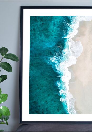 Affiche mer et plage de sable blanc - 21 x 30 cm 2