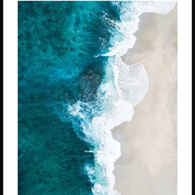 Poster von Meer und weißem Sandstrand - 50 x 70 cm