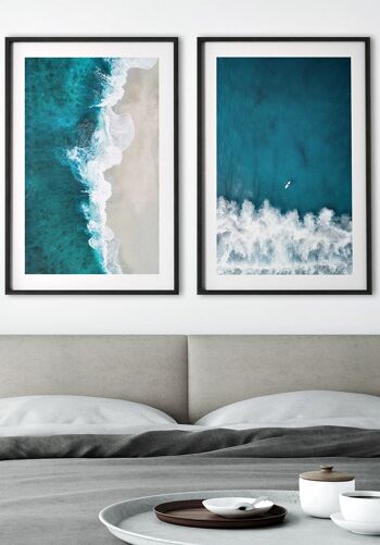 Affiche avec mer et vagues - 30 x 40 cm 2