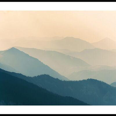 Berge Poster mit Silhouetten - 50 x 40 cm