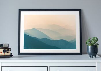 Affiche montagnes avec silhouettes - 50 x 40 cm 2