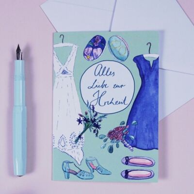 Carte de voeux A6 mariage femme