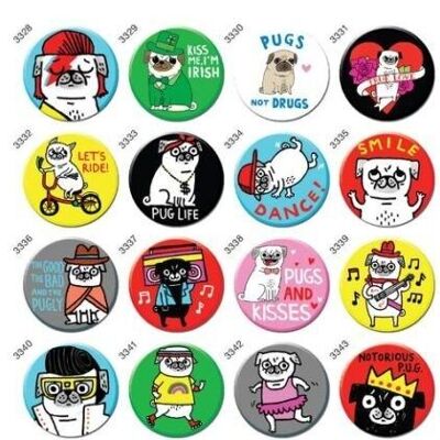 Boîte de badges Pug Life