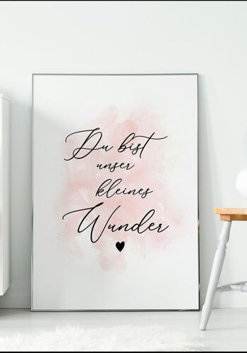 You are our little miracle typographie affiche enfant - 50 x 70 cm 2