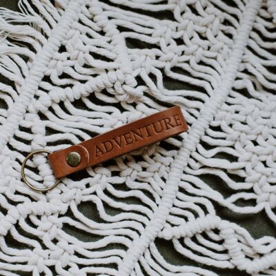 Adventure Leather Keychain Brown