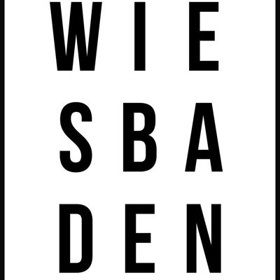 Wiesbaden Typografie Poster auf weißem Hintergrund - 40 x 50 cm