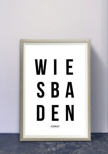 Affiche typographie Wiesbaden sur fond blanc - 40 x 50 cm 4