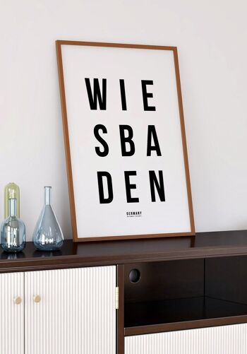 Affiche typographie Wiesbaden sur fond blanc - 40 x 50 cm 5