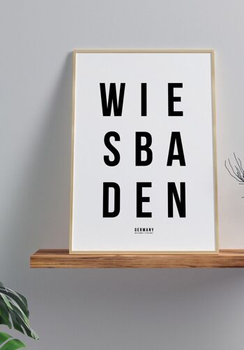 Affiche typographie Wiesbaden sur fond blanc - 40 x 50 cm 6