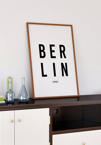 Affiche typographie Berlin fond blanc - 21 x 30 cm 5