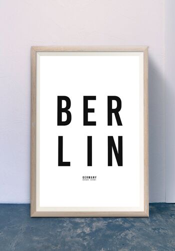 Affiche typographie Berlin fond blanc - 21 x 30 cm 6