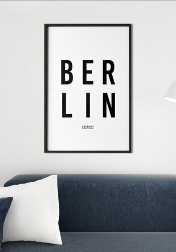 Affiche typographie Berlin fond blanc - 40 x 50 cm 4
