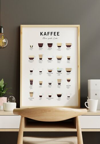 Affiche avec types de café et préparation (allemand) - 30 x 40 cm 3
