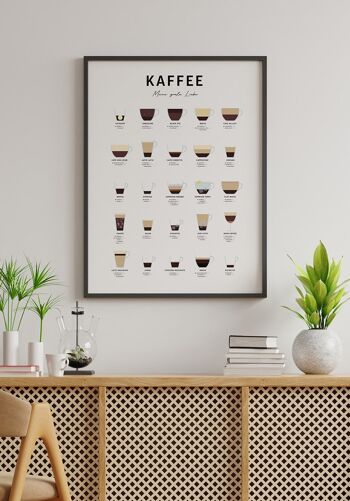 Affiche avec types de café et préparation (allemand) - 30 x 40 cm 4