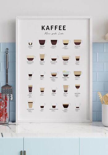 Affiche avec types de café et préparation (allemand) - 30 x 40 cm 5