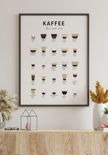 Affiche avec types de café et préparation (allemand) - 30 x 40 cm 8