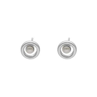 Pendientes perla de Perlite en plata