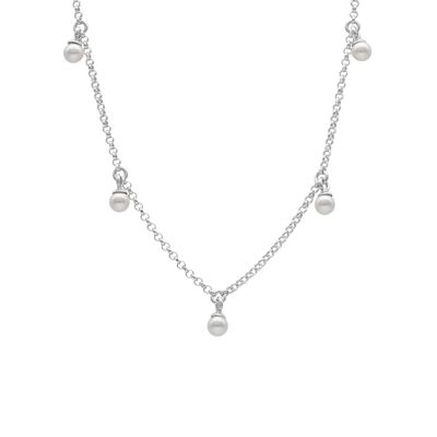 Collar perlas crystal de Perlite en plata