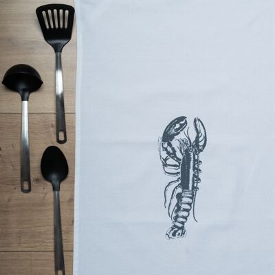 Torchon blanc, homard gris