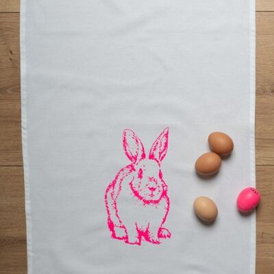 🐰 Torcia bianca, VINTAGE BUNNY, rosa fluorescente