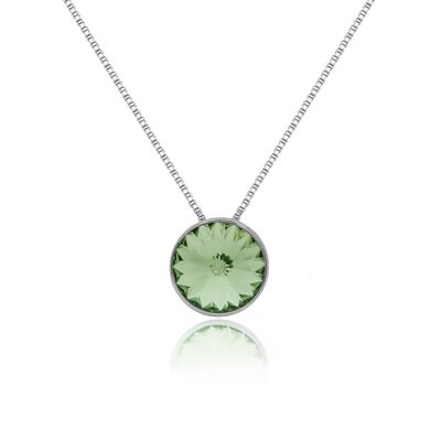 Collar redondo peridot de Basic en plata