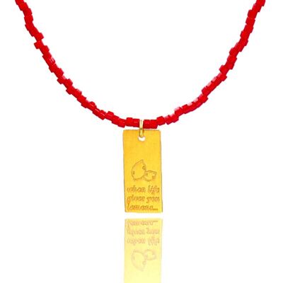 Collar Red Fire Miyuki 'Cuando la vida te da limones...'