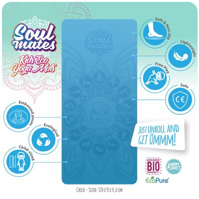 Soul Mates® Wave 120x55cm Mat (Blue PMS 283C)