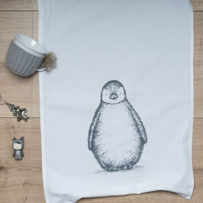 Strofinaccio bianco, pinguino grigio