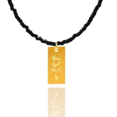 Collier Miyuki 'You got this' noir