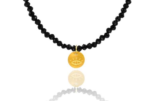 Black Crystal 'Lucky Eye' Necklace